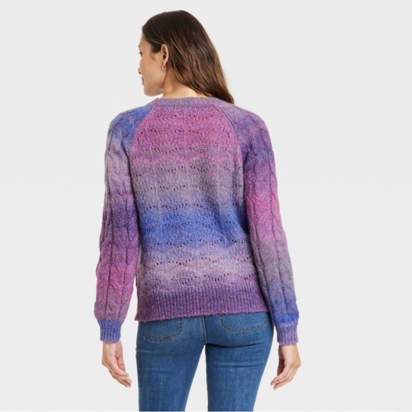 EUC Knox Rose Women's Marled Crewneck Sweater Blue Purple Size 1X - Picture 2 of 8